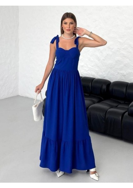 Bağlama Askı Detaylı Kloş Kesim Prenses Model Siyah Kadın Elbise 005 indirimleri