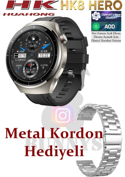 Poco M3 Uyumlu Akıllı Saat Erkekler Için Konuşma Özellikli Metal Kordon Hediyeli