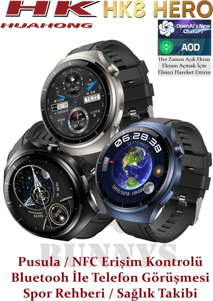 Omix X600 Uyumlu Akıllı Saat Erkekler Için Konuşma Özellikli Metal Kordon Hediyeli