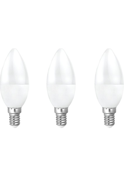 7W E14 Duy LED Mum Ampul Gün Işığı Renk 3200 Kelvin 630 Lümen 3 Adet