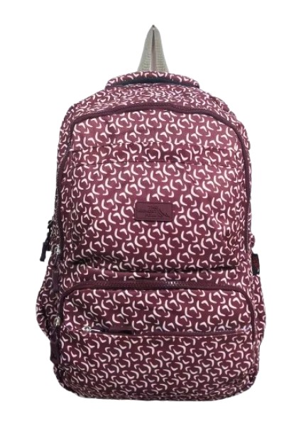 5 Gözlü Su Geçirmez Okul Çantası, Inverteks Kumaş Bordo Orta Okul , Lise Boy