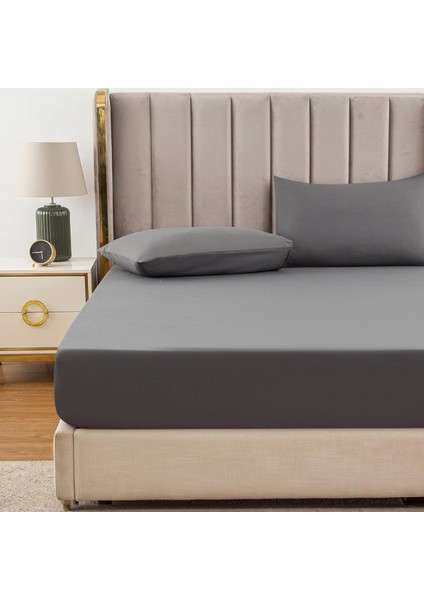 | Ranforce | Pamuklu Çift Kişilik Antrasit Lastikli Çarşaf | 14 Renk | Fıtted | 200X200