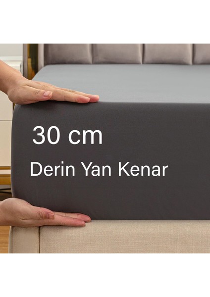 | Ranforce | Pamuklu Çift Kişilik Antrasit Lastikli Çarşaf | 14 Renk | Fıtted | 180X200