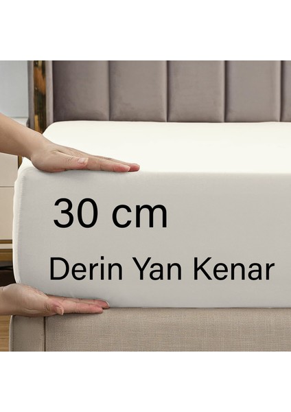 | Ranforce | Pamuklu Tek Kişilik Krem Lastikli Çarşaf | 14 Renk | Fıtted | 120X200