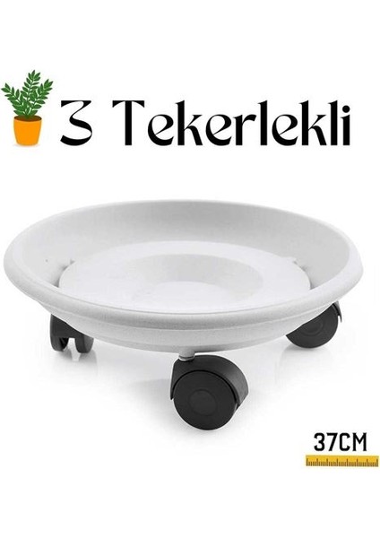 Maygi Store Tekerlekli Saksı Altığı 37 cm Coadura Design Beyaz 715718