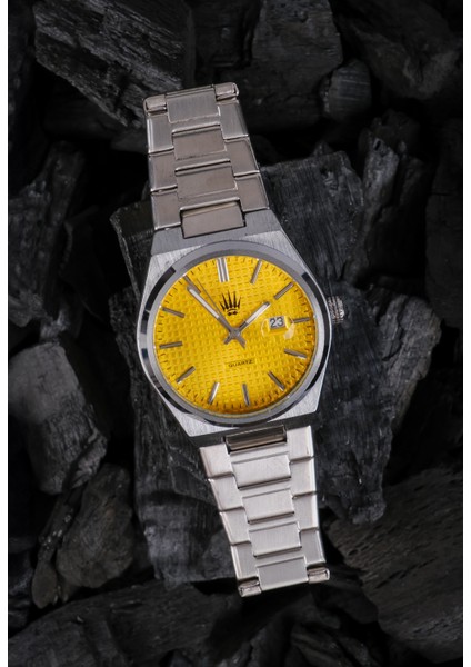 Vortex Silver Yellow Çelik Kol Saati modelleri