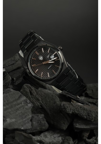 Vortex Dark Black Çelik Kol Saati