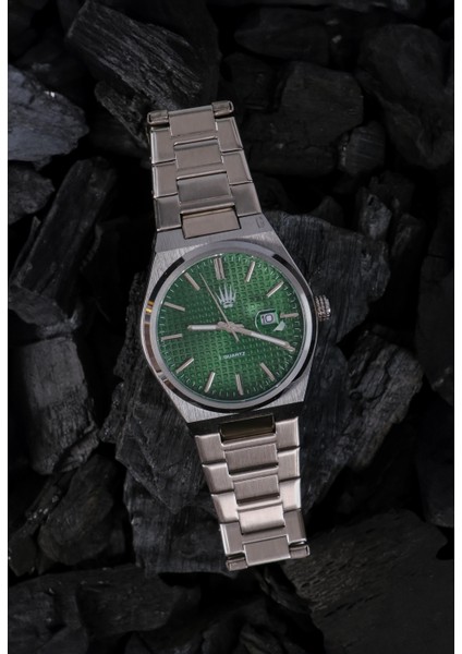 Vortex Silver Green Çelik Kol Saati fiyatları