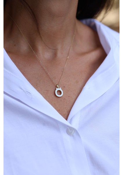 14 Ayar Altın Ö Harf Kolye Ucu