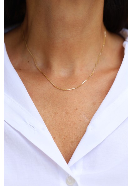 14 Ayar Altın Ince Işıltılı Zincir fiyatları