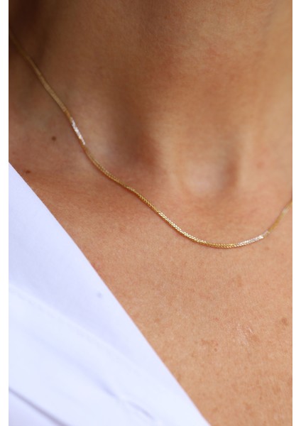 14 Ayar Altın Ince Işıltılı Zincir modelleri