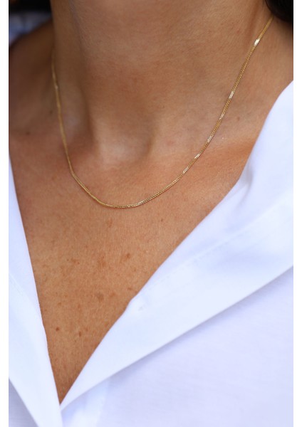 14 Ayar Altın Ince Işıltılı Zincir fırsatları