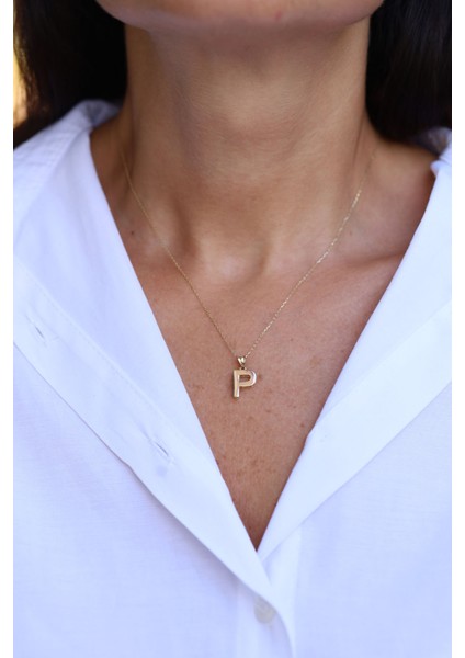 14 Ayar Altın P Harf Kolye Ucu fırsatları