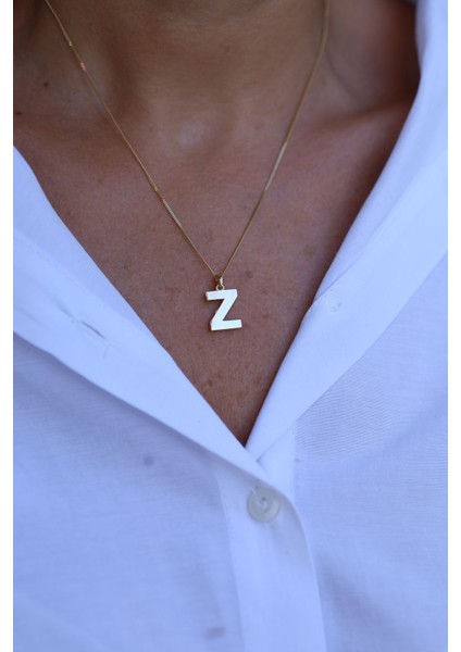 14 Ayar Altın Z Harf Kolye Ucu