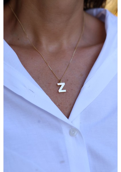 14 Ayar Altın Z Harf Kolye Ucu modelleri
