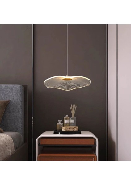 Luxury Exclusive Tekli Sarkıt LED Avize Jellyfish Gold Sarı Ledli Avize