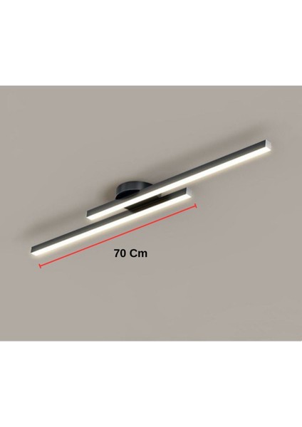 Modern Tavan Koridor Aydınlatması Çubuk LED Siyah Günışığı Lineer Avize Armatür Ikili