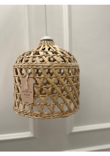 Hasır Bambu Rattan Avize 30CM (Duy Dahil )