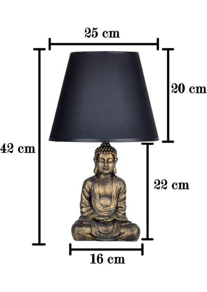 St. Morritz Modern Dizayn Buda Abajur Gold-Bej QDECABJBUDA013