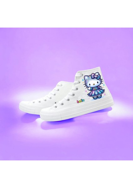 Hola Hello Cats Baskılı Sneaker Kız Çocuk Spor Ayakkabı