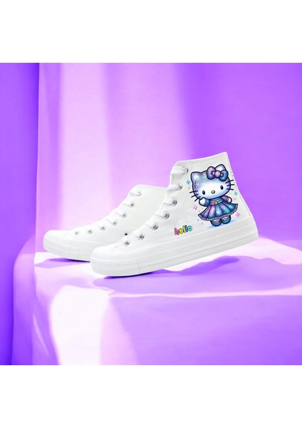 Hola Hello Cats Baskılı Sneaker Kız Çocuk Spor Ayakkabı
