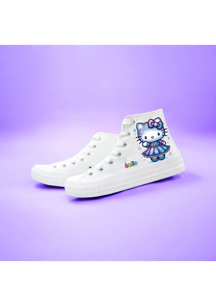 Hola Hello Cats Baskılı Sneaker Kız Çocuk Spor Ayakkabı