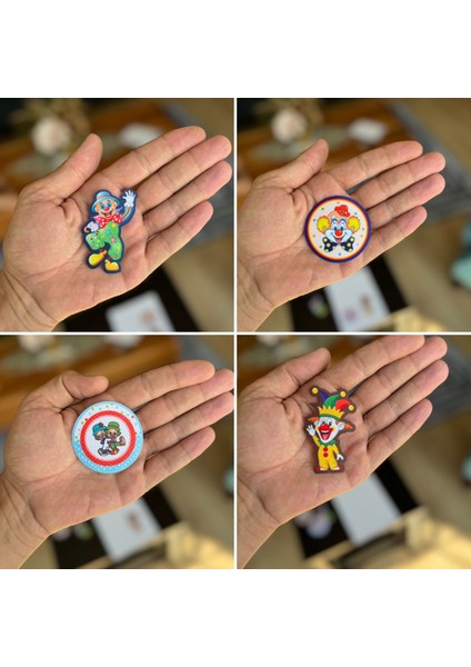 Ütü Ile Yapışan 4 Adet Örme Kumaş Arma Yırtık Kapatıcı Pratik Yama Tekstil Patch Şımarık Palyaço Lar indirimleri