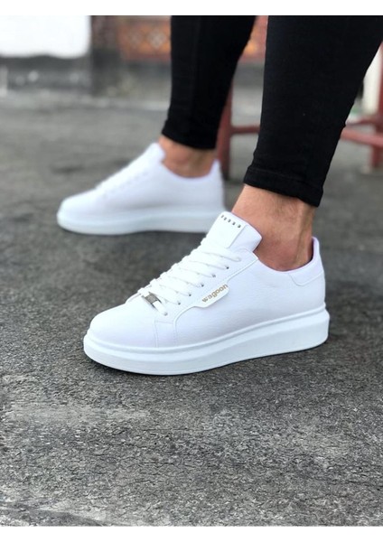Wg01 Beyaz Düz Erkek Casual Ayakkabı