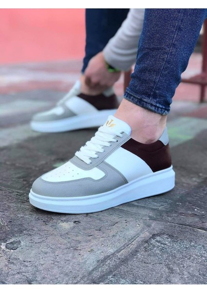 Wg011 Beyaz Taba Erkek Casual Ayakkabı