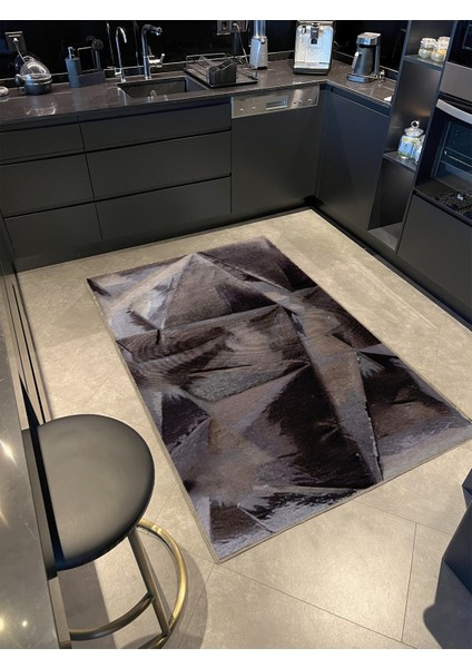 Shape Koleksiyonu Gri Tonlarda Geometrik Detaylı Dokuma Taban Modern Dekoratif Halı 44 fiyatları