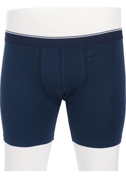 Mocgrande Erkek Büyük Beden Likralı Uzun Paça Boxer 11906 Indıgo