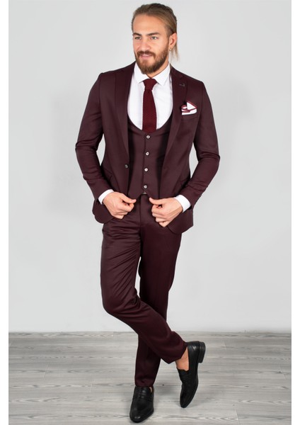 Desenli Italyan Kesim Slim Fit Takım Elbise 1810728