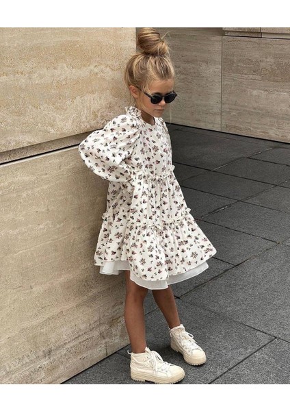 Kız Çocuk Yeni Sezon Çiçekli Elbise Pastel Tonlar Trend Alarmı fiyatları