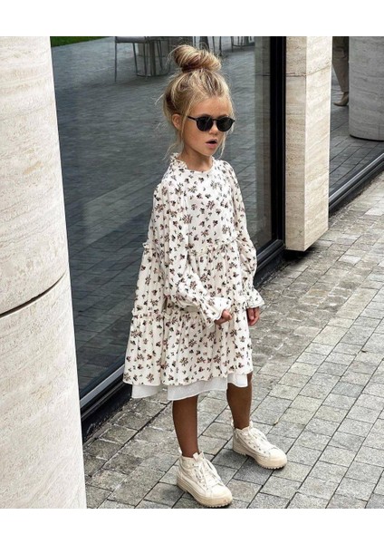 Kız Çocuk Yeni Sezon Çiçekli Elbise Pastel Tonlar Trend Alarmı fırsatları