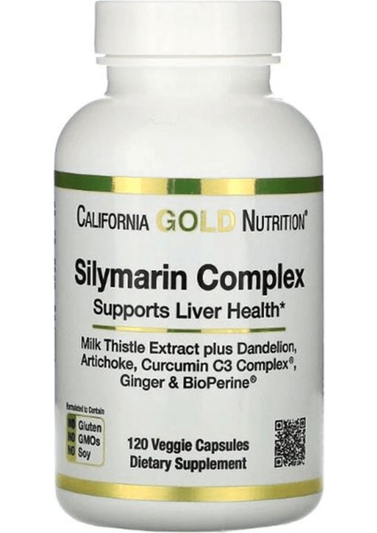 Silymarin Complex Liver Health 300MG 120 Veggie Capsul Usa Menşei 3537