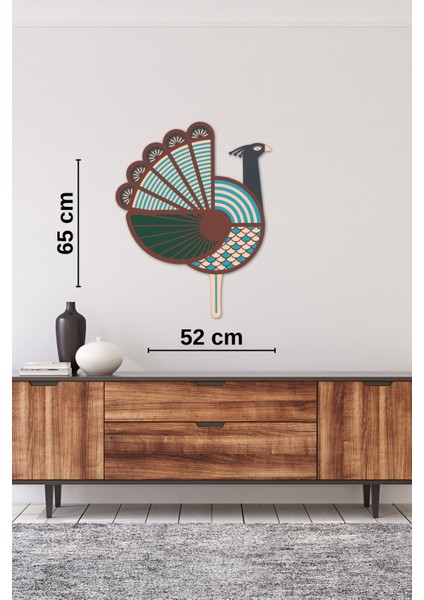El Yapımı Üç Boyutlu Ahşap Tavus Kuşu Sanatı Ev, Ofis, Kafe Duvar Dekoru