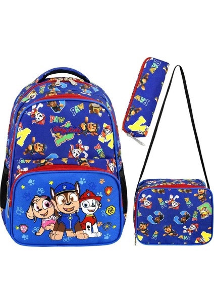 Paw Patrol 3'lü Set Ilkokul Çantası, Termal Beslenme Çantası ve Kalem Kutusu Seti