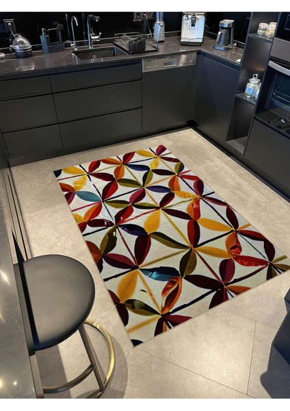 Shape Koleksiyonu Çok Renkli Soyut Desenli Dokuma Taban Modern Dekoratif Halı SHAPE76
