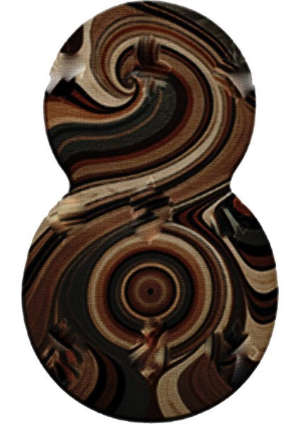 Shape Koleksiyonu Kahve Bej Tonlarda Soyut Desenli Dokuma Taban Modern Dekoratif Halı SHAPE74 modelleri
