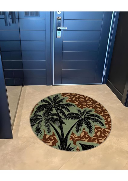 Shape Koleksiyonu Yuvarlak Palmiye Detaylı Çok Renkli Desenli Dokuma Taban Halı SHAPE125 fırsatları