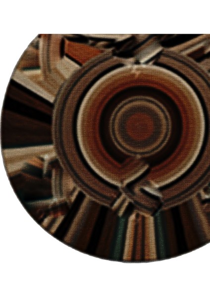 Shape Koleksiyonu Kahve Tonlarda Soyut Desenli Dokuma Taban Modern Dekoratif Halı SHAPE73