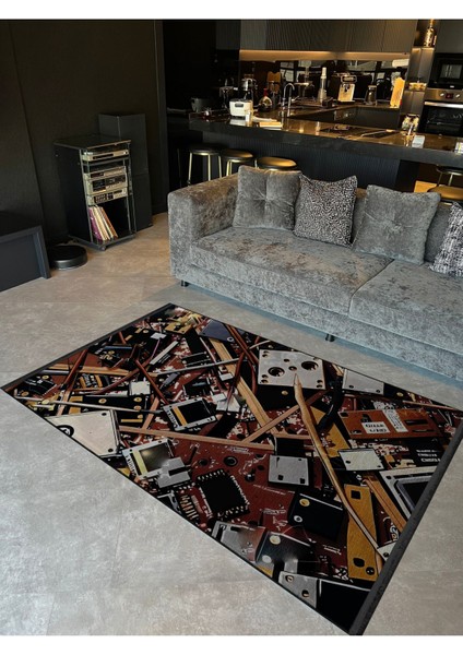 Shape Koleksiyonu Çok Renkli Desenli Dokuma Taban Saçaklı Modern Dekoratif Halı SHAPE107 fiyatları