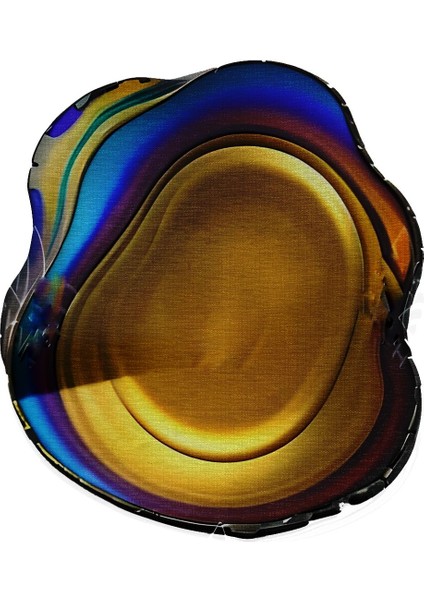 Shape Koleksiyonu Yuvarlak Mavi Sarı Soyut Desenli Dokuma Taban Halı SHAPE72 modelleri