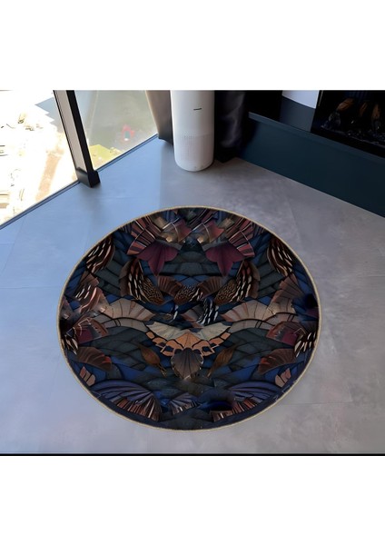 Shape Koleksiyonu Yuvarlak Çok Renkli Soyut Desenli Dokuma Taban Halı SHAPE91