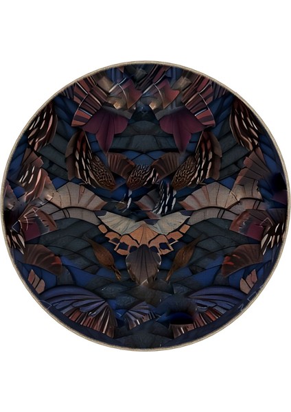 Shape Koleksiyonu Yuvarlak Çok Renkli Soyut Desenli Dokuma Taban Halı SHAPE91 modelleri