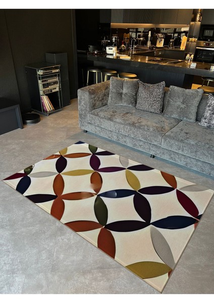 Shape Koleksiyonu Çok Renkli Soyut Desenli Dokuma Taban Modern Dekoratif Halı SHAPE77 fiyatları