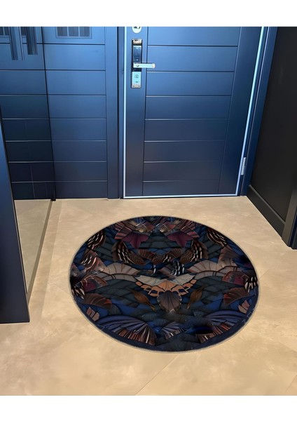 Shape Koleksiyonu Yuvarlak Çok Renkli Soyut Desenli Dokuma Taban Halı SHAPE91 fırsatları