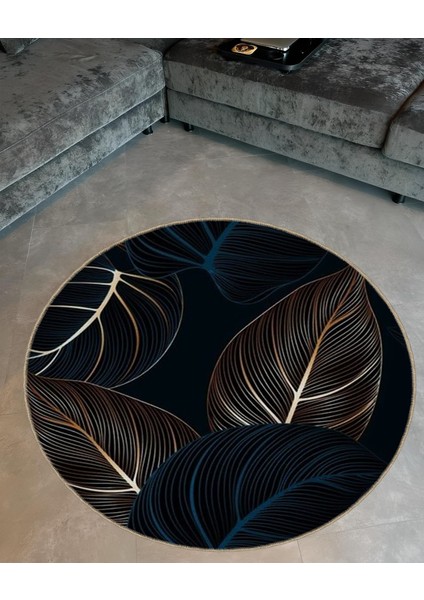 Shape Koleksiyonu Koyu Tonlarda Yaprak Desenli Dokuma Taban Halı SHAPE102 fiyatları