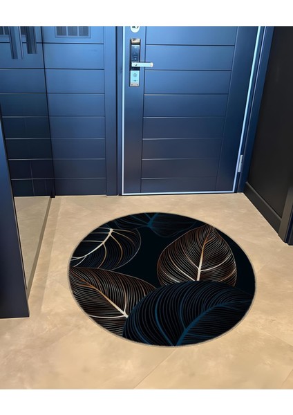 Shape Koleksiyonu Koyu Tonlarda Yaprak Desenli Dokuma Taban Halı SHAPE102 fırsatları