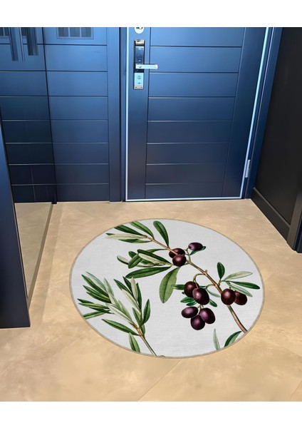 Shape Koleksiyonu Yuvarlak Zeytin Dalı Desenli Dokuma Taban Halı SHAPE103 fırsatları